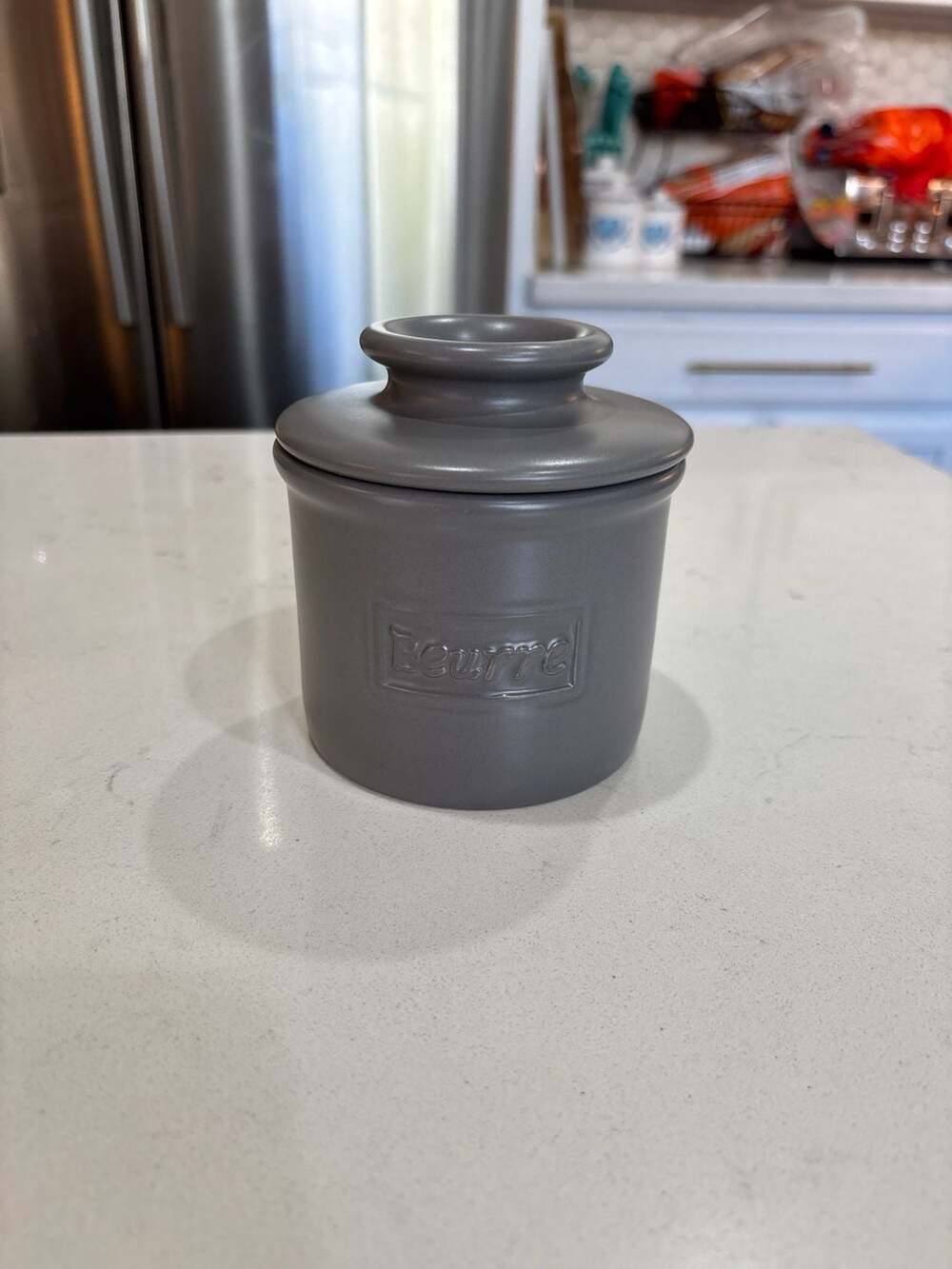 Butter Bell Original Crock Café Matte Collection Steel Gray Ceramic Butter Keepe
